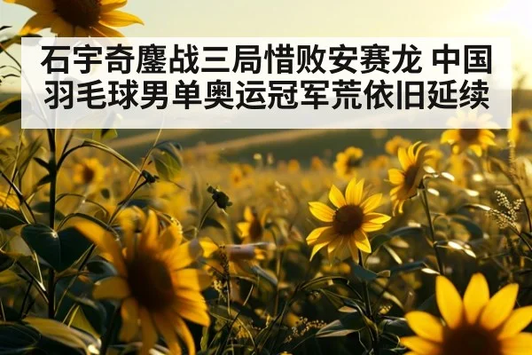 石宇奇鏖战三局惜败安赛龙 中国羽毛球男单奥运冠军荒依旧延续